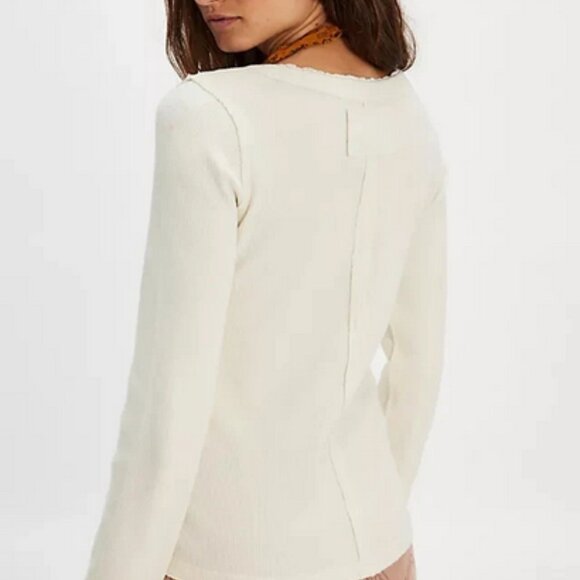 Free People We The Free Lorelai Long Sleeve Tofu Scoop Neck Top M - Picture 2 of 6